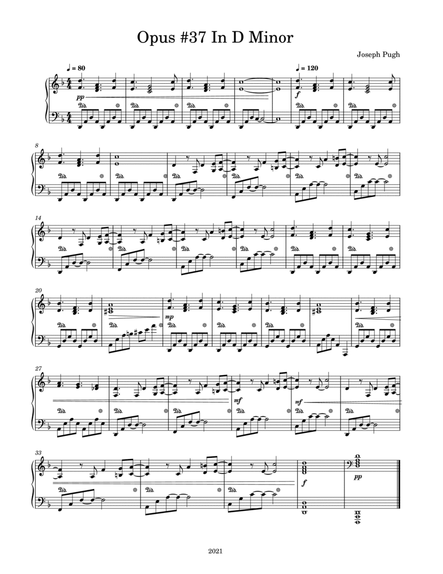 Opus #37 In D Minor