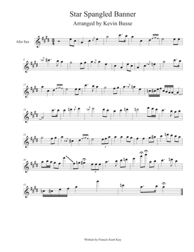 Star Spangled Banner - Alto Saxophone Solo by Kevin Busse (arr. Kevin Busse)