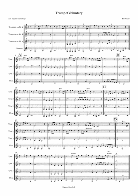 Purcell: Voluntary Trumpet for 4 Trumpets (arr. Eugenio Carreno Jr)