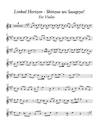 Shinzou Wo Sasageyo Violin Solo - Linked Horizon Attack on Titan