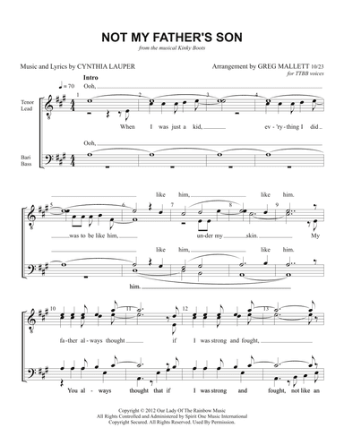 Not My Father's Son (arr. Greg Mallett)