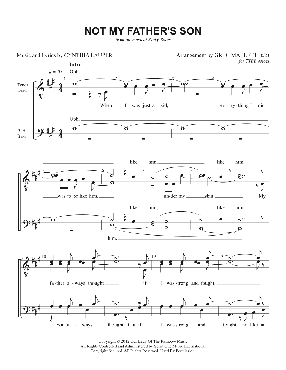 Not My Father's Son (arr. Greg Mallett)