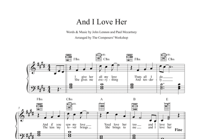 And I Love Her (arr. The Composer´s Workshop)