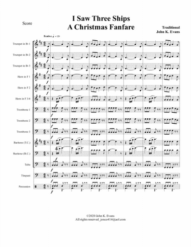 I Saw Three Ships - A Christmas Fanfare (arr. John K. Evans)