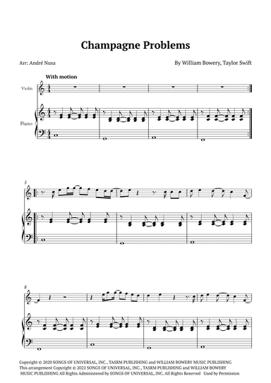 Champagne Problems (arr. André Nusa)