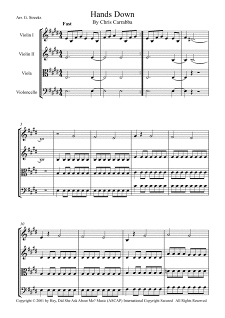 Hands Down (arr. G Streeks)