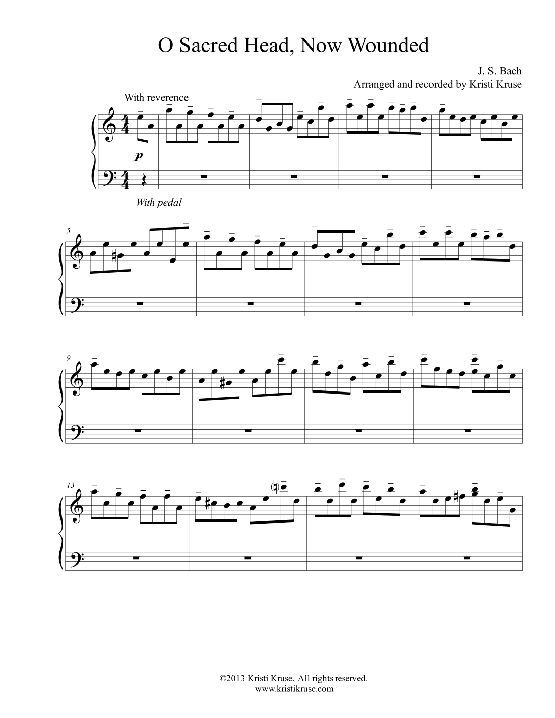 O Sacred Head, Now Wounded (arr. Kristi Kruse)