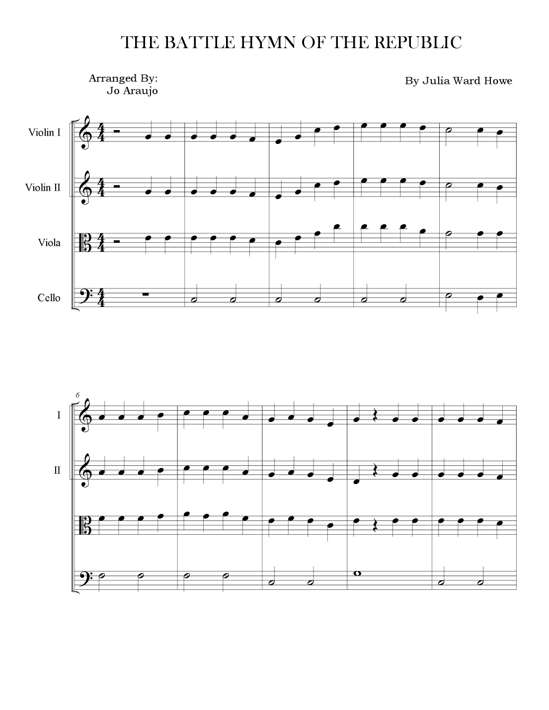 THE BATTLE HYMN OF THE REPUBLIC (arr. Jo Araujo)