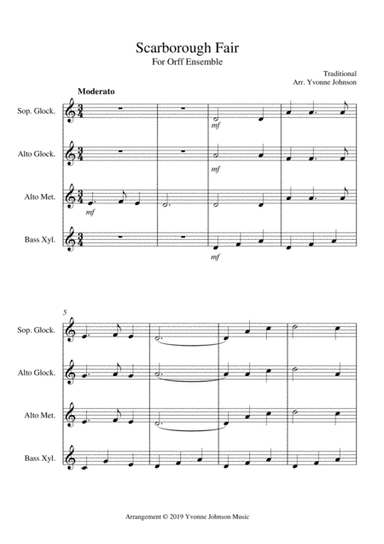 Scarborough Fair - For Orff Ensemble (arr. Yvonne Johnson)