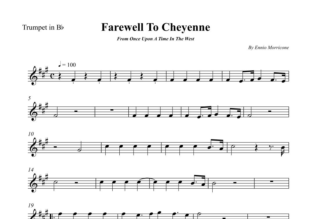 Farewell To Cheyenne (arr. Wesley S. SIlva)