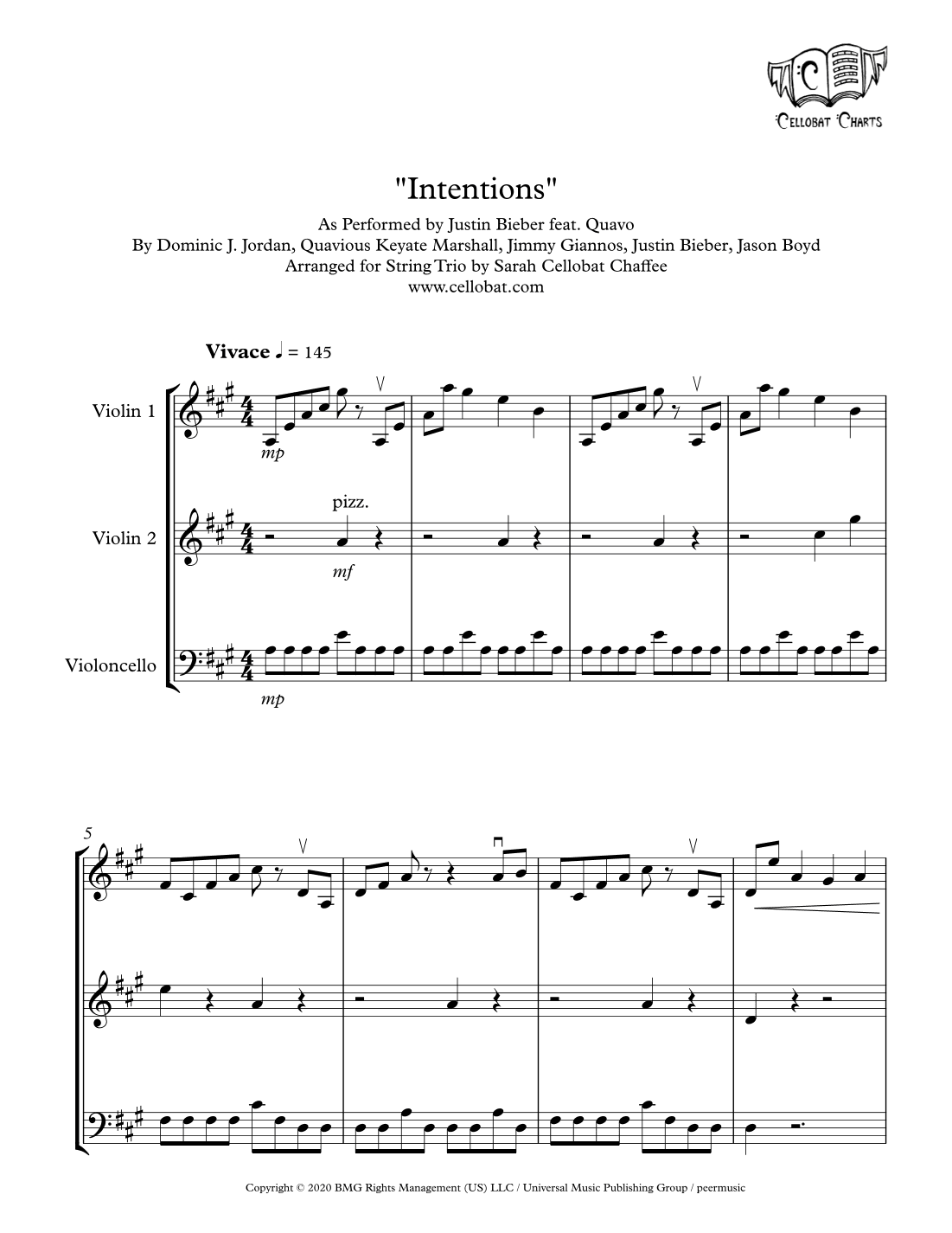 Intentions (arr. Sarah Cellobat Chaffee)