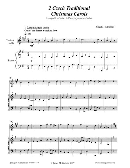 2 Traditional Czech Christmas Carols for Clarinet & Piano (arr. James M. Guthrie, ASCAP)