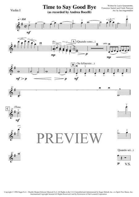 Time To Say Goodbye (arr. Jan Angermüller)