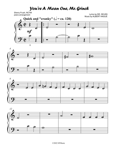You're A Mean One, Mr. Grinch (arr. Sherry Frush, NCTM)