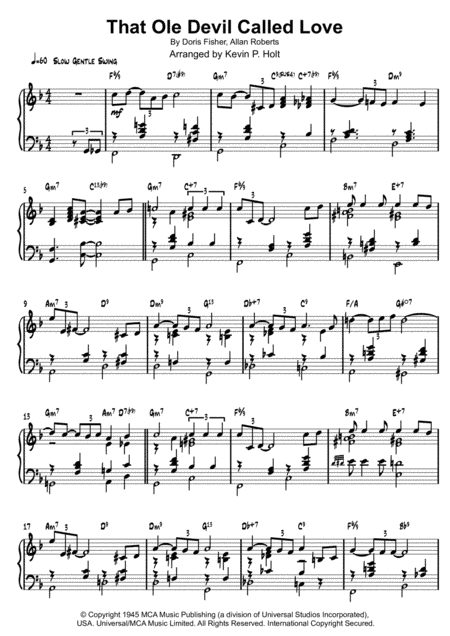 That Ole Devil Called Love (arr. Kevin P. Holt)