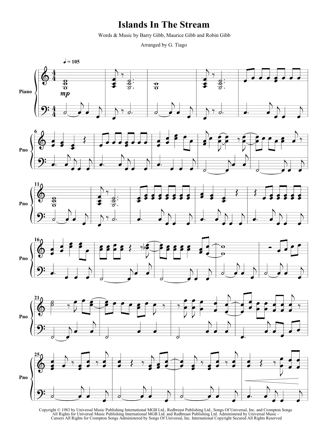 Islands In The Stream (arr. G. Tiago)