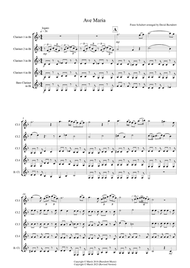 Ave Maria for Clarinet Quintet (arr. D.Burndrett)