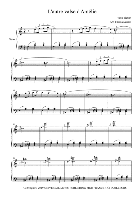 L'autre Valse D'ameaalie (arr. Thomas Jancso)