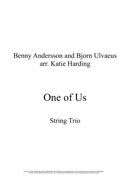 One Of Us (arr. Katie Harding)