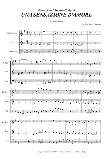 POEME - Op. 39 - Z. Fibich - Arr. for Brass Trio - With Parts (arr. Renato Tagliabue)