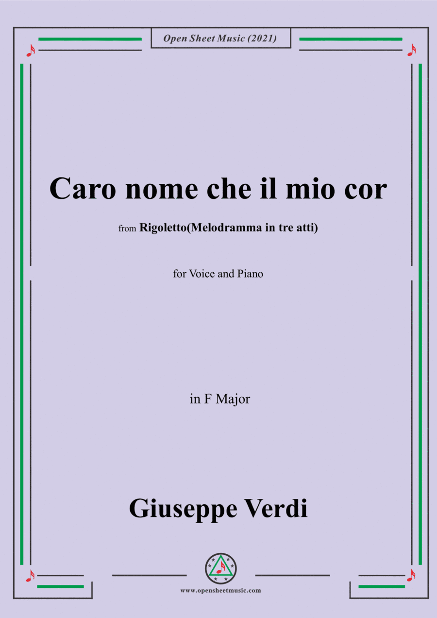 Verdi-Caro nome che il mio cor,in F Major (arr. Open Cloud)