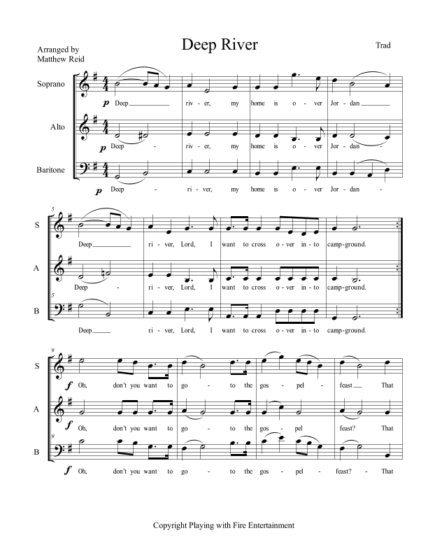 Deep River (arr. Matthew Reid)