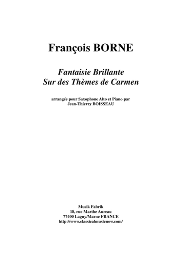 Fantaisie Brillante sur des Thèmes de Carmen for alto saxophone and piano (arr. Jean-Thierry Boisseau)