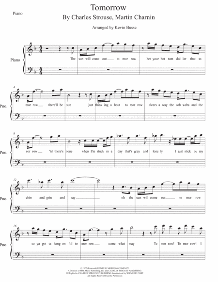 Tomorrow (arr. Kevin Busse)