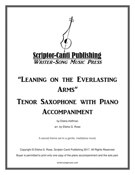Leaning on the Everlasting Arms - Tenor Saxophone (arr. Elisha G. Rose)