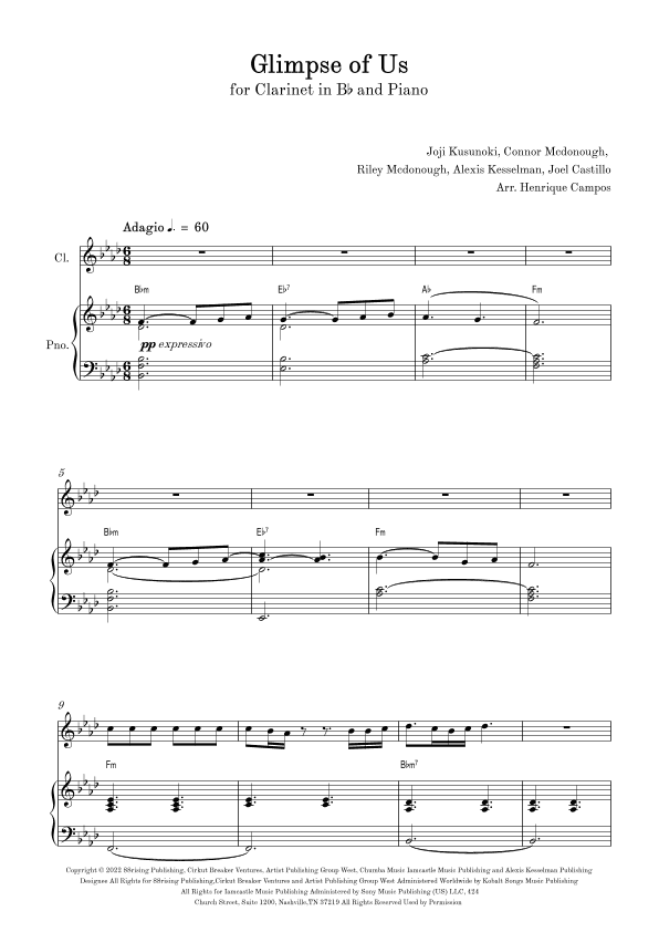 Glimpse Of Us (arr. Henrique Campos)