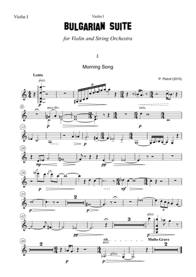 Bulgarian Suite for Violin and 13 Strings - Violin solo part