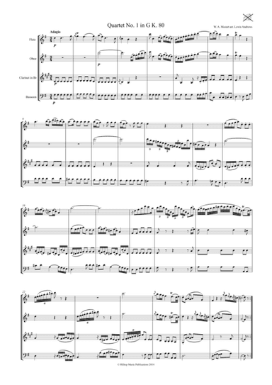 Mozart Quartet No. 1  in G K. 80 arr. Woodwind Quartet (arr. Lewis Andrews)