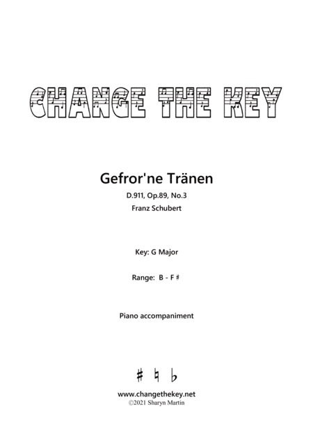 Gefror'ne Tranen G Major (arr. Sharyn Martin)