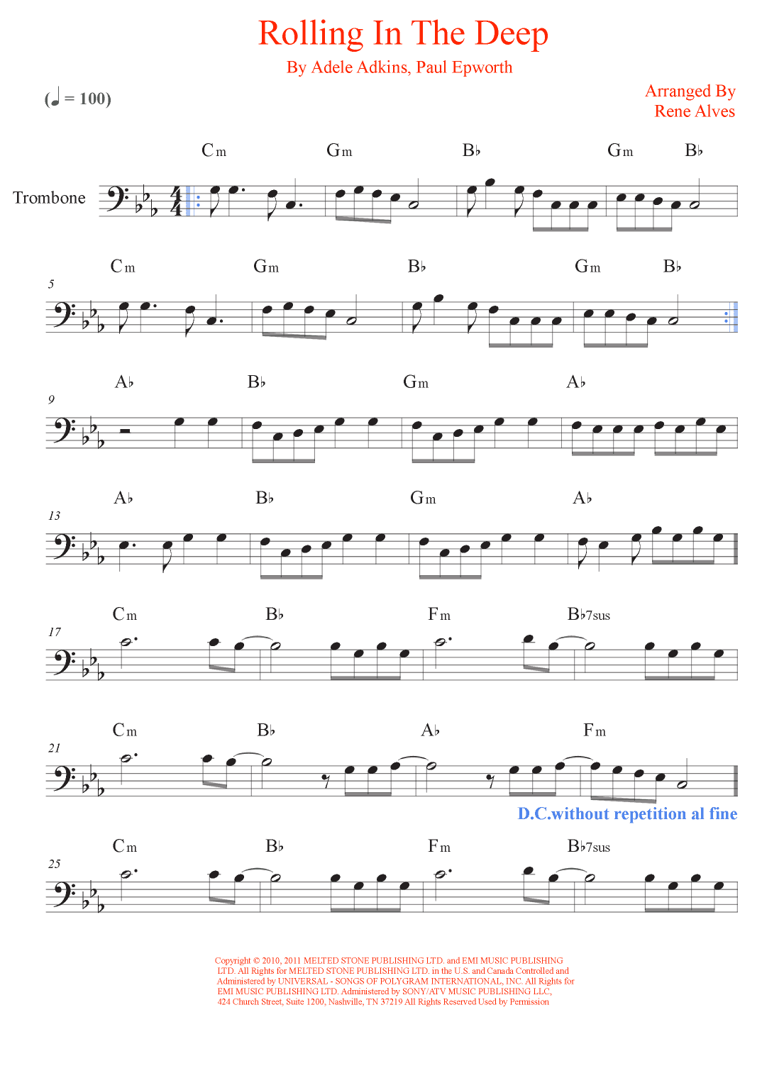 Rolling In The Deep (arr. Rene Alves)