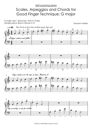 Self Learning Series: Scales, Arpeggios & Chords of G major + Free Piece | PIANO