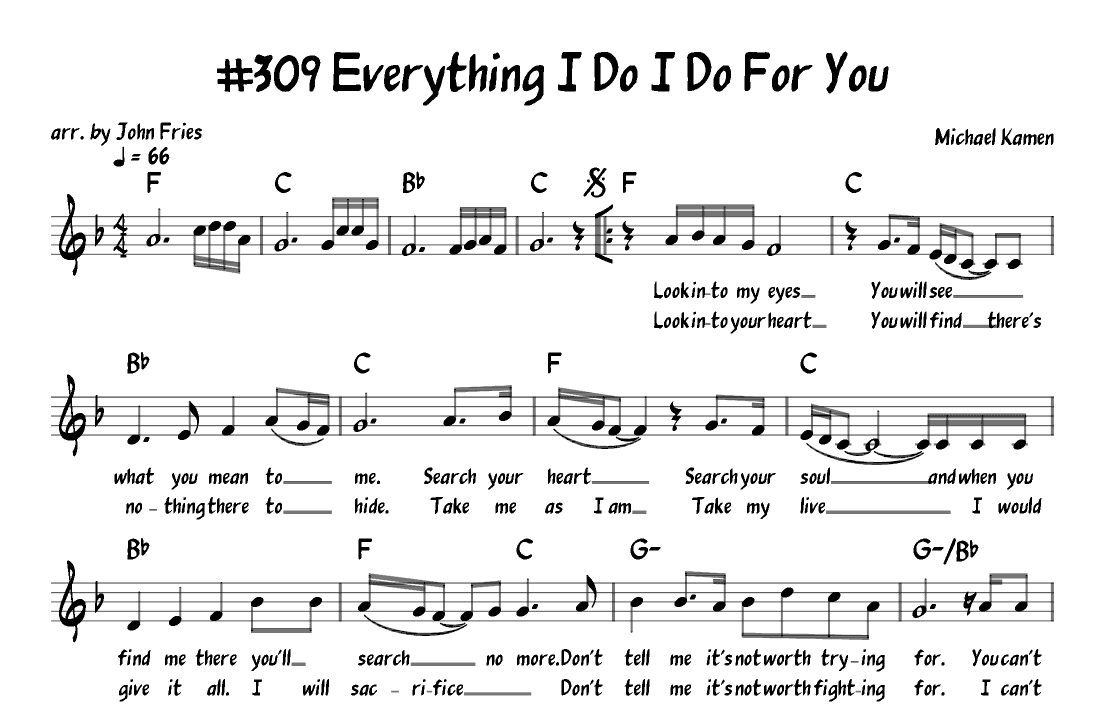 (everything I Do) I Do It For You (arr. John Fries)