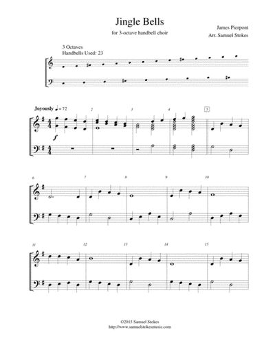 Jingle Bells - for 3-octave handbell choir (arr. Samuel Stokes)
