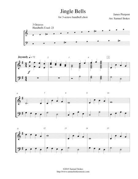Jingle Bells - for 3-octave handbell choir (arr. Samuel Stokes)