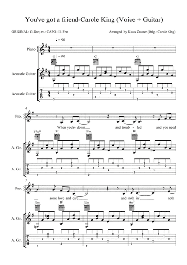 You've Got A Friend (arr. Klaus Zauner)