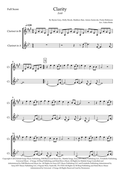 Clarity (arr. Fabio Britto)