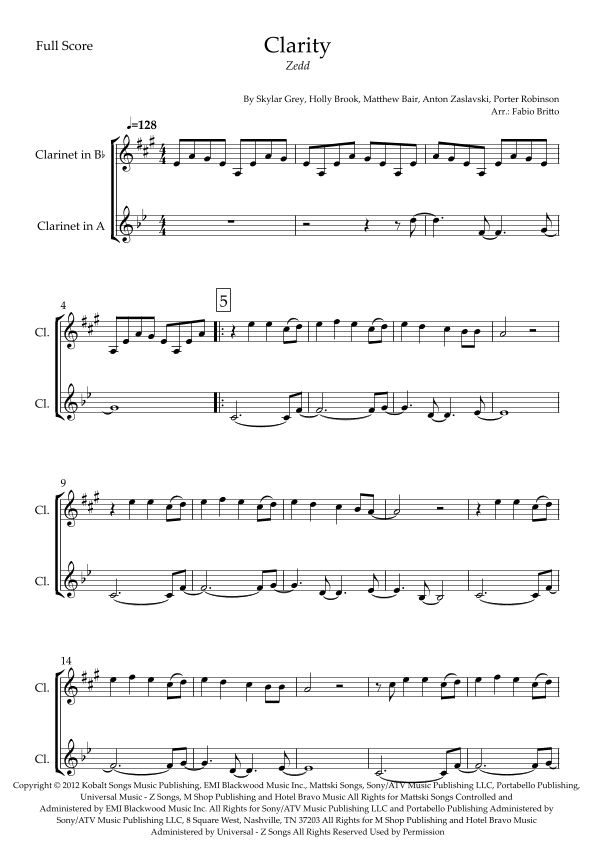 Clarity (arr. Fabio Britto)