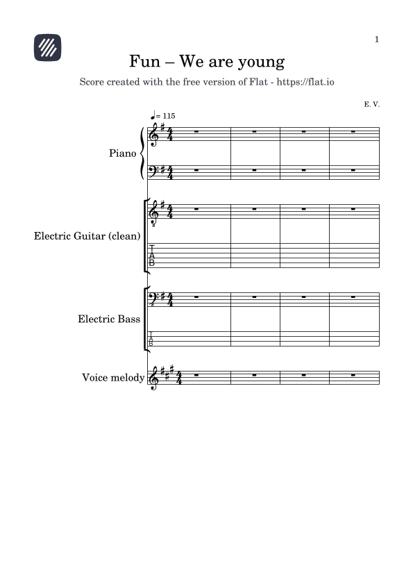We Are Young (arr. E. V.)