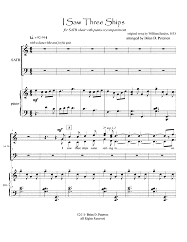 I Saw Three Ships (arr. Brian D. Petersen)
