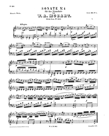 Mozart - Piano Sonata No.4 (arr. Wesley Mekilis)