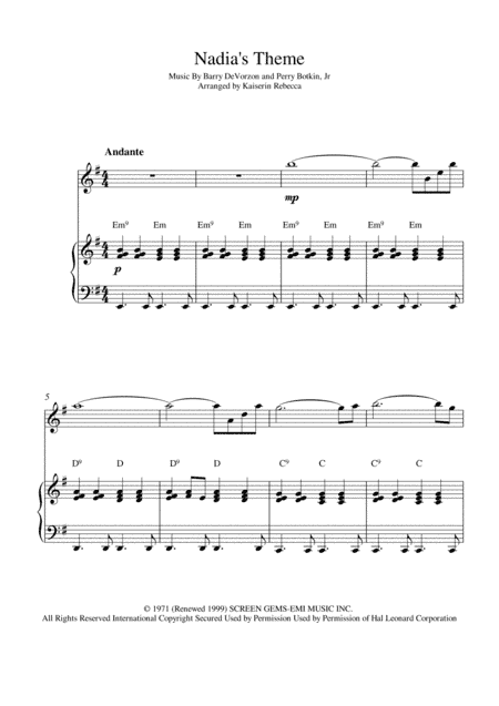 Nadia's Theme (arr. Kaiserin Rebecca)