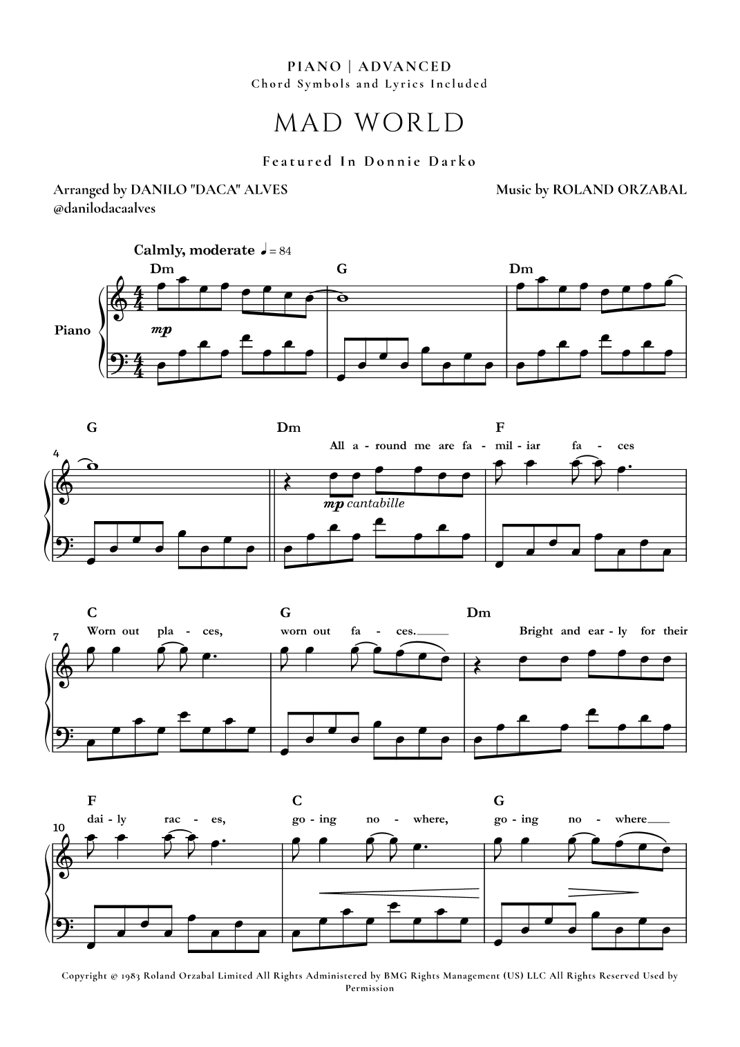 Mad World (arr. Danilo "Daca" Alves)