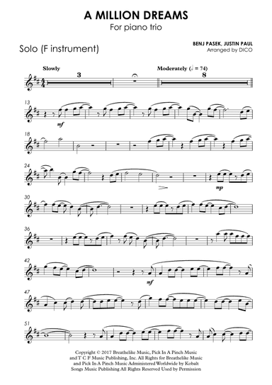 A Million Dreams (arr. Dico)