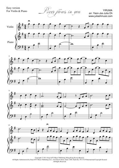 River Flows In You (arr. Julia Yeon-Joo Oh)