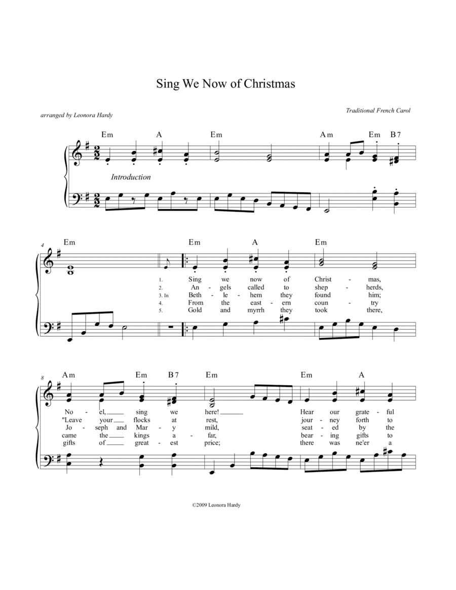 Sing We Now of Christmas (arr. Leonora Hardy)