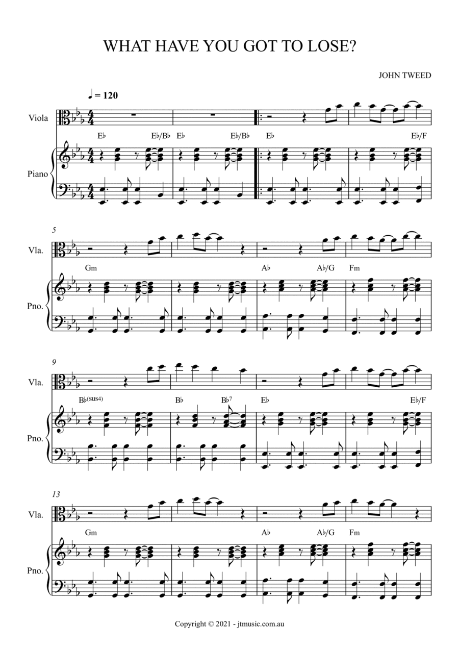 What Have You Got To Lose? - Viola and Piano